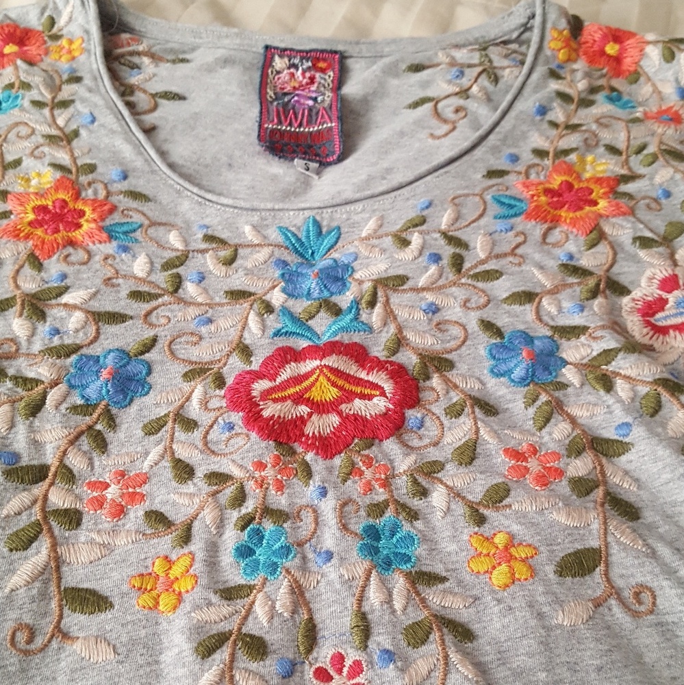 Johnny Was women's 3/4 slv Tuscany trapeze tee